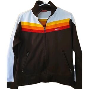 Y2K Fishbone Track Stripes Jacket Rare Size Large 90s Y2K